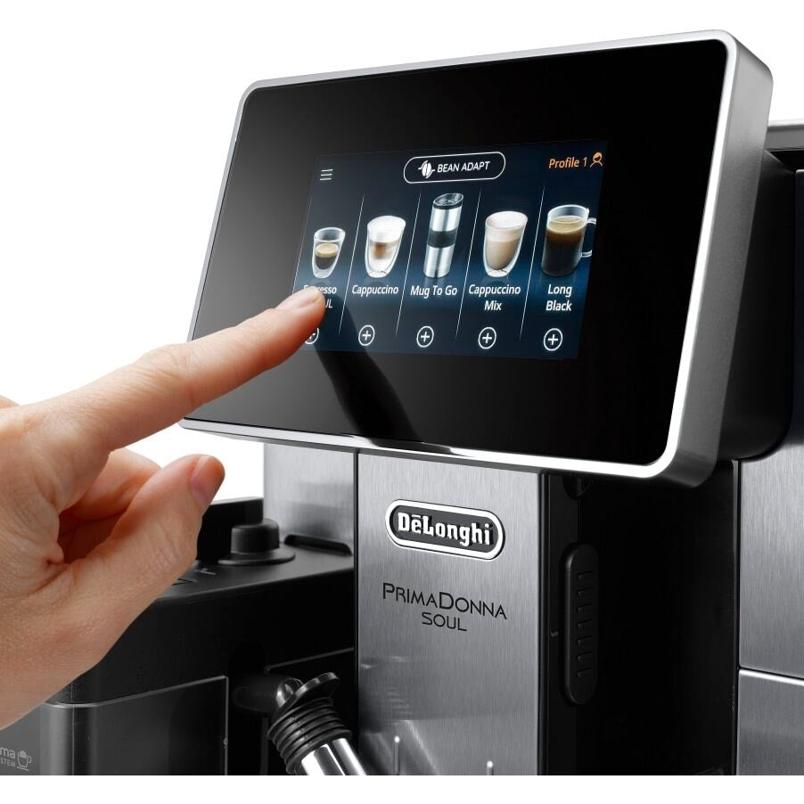 De'Longhi PrimaDonna Soul One Connected Touch Bean to Cup coffee machine - Metal & Black