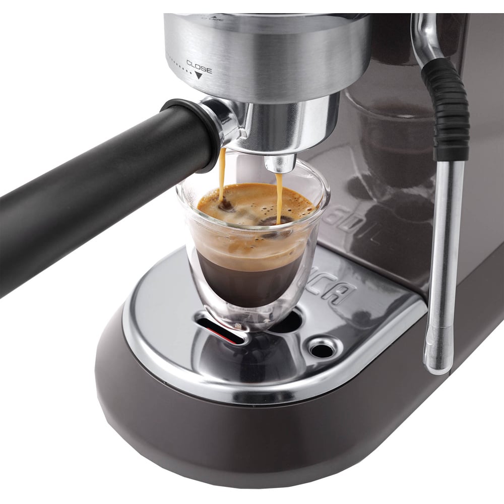 NEW Dedica Arte Manual Espresso Coffee Maker with new milk frothing function - Grey