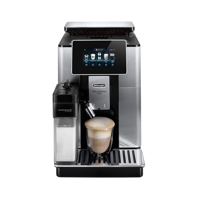 De'Longhi PrimaDonna Soul One Connected Touch Bean to Cup coffee machine - Metal & Black