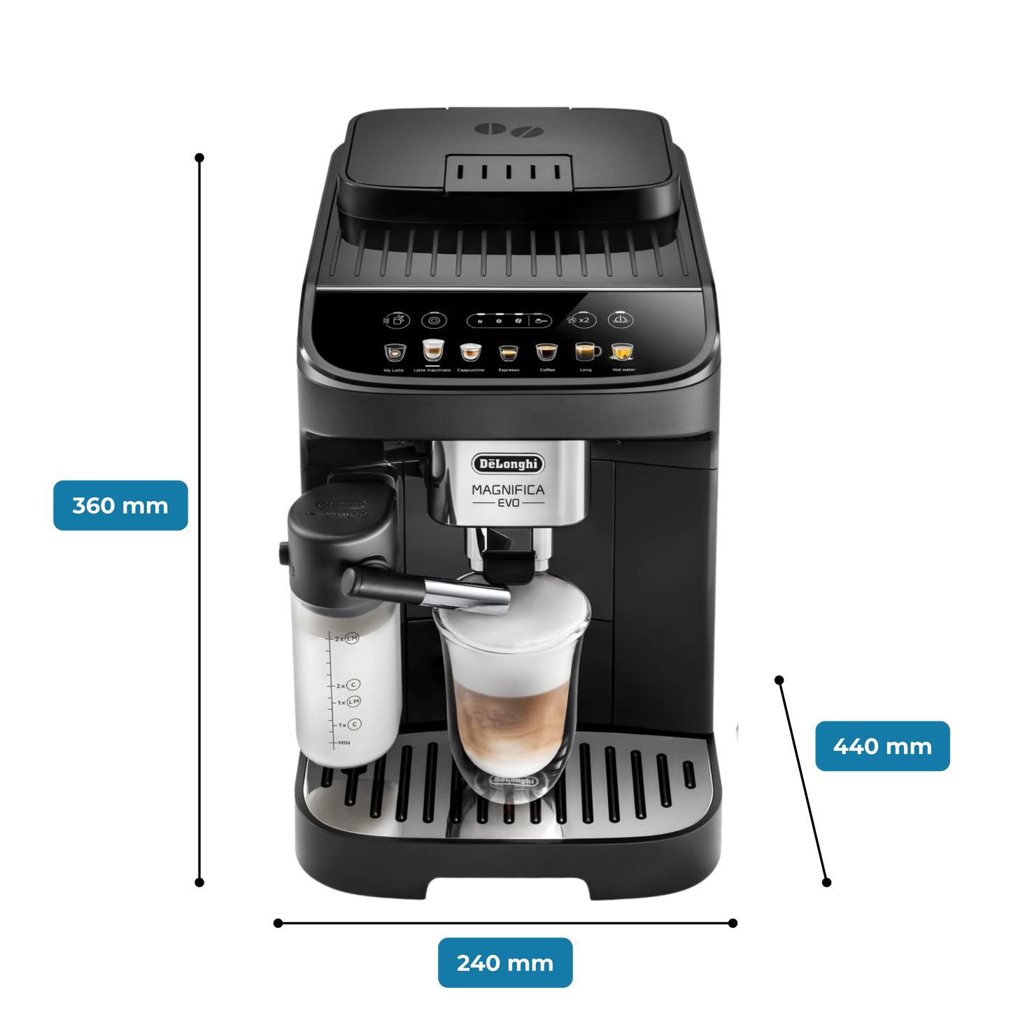 De'Longhi Magnifica Evo One Touch Bean to Cup Coffee Machine Black