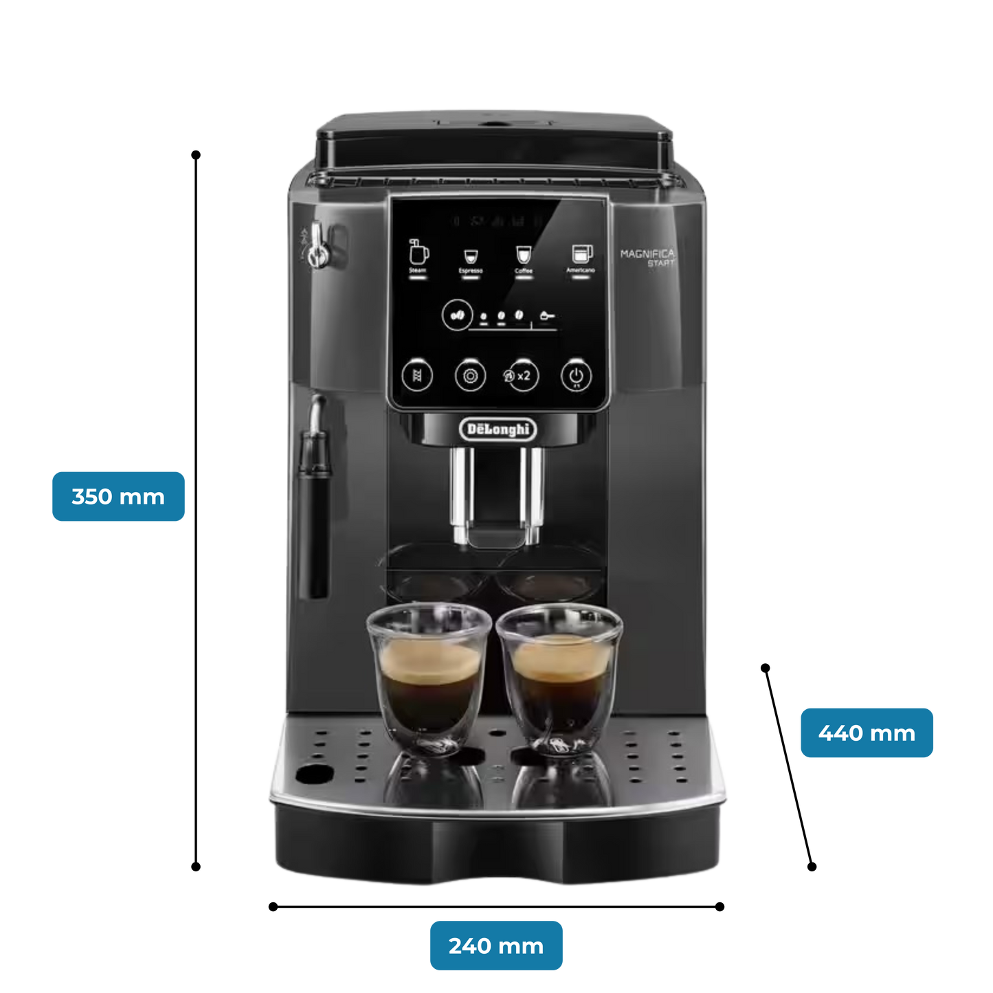 Magnifica Start Automatic Coffee Machine - Grey & Black