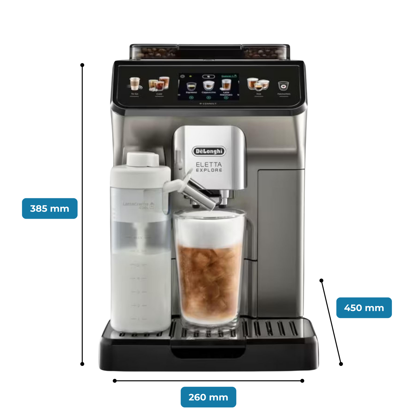 De'Longhi Eletta Explore Bean to Cup coffee machine Titanium