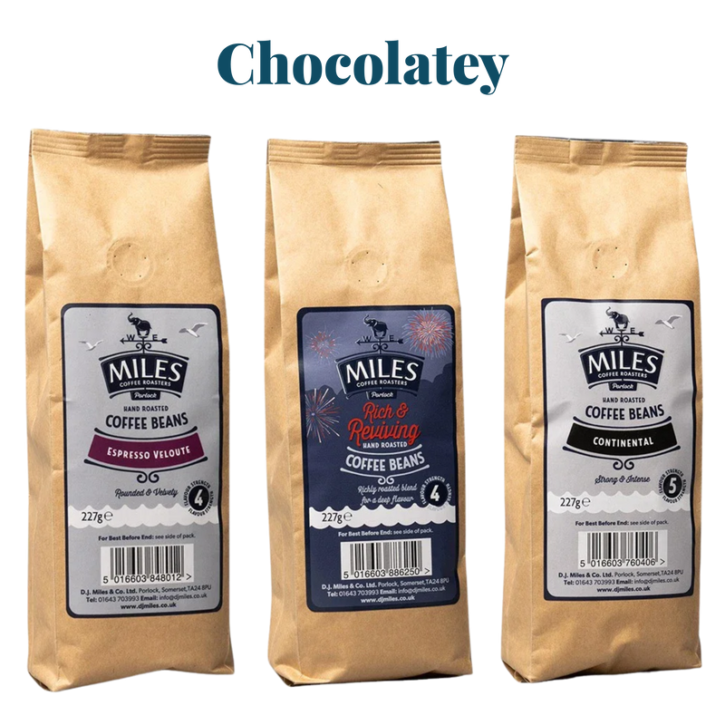 Miles Coffee Chocolatey Taster Pack – 3x 227g Hand-Roasted Coffee Beans | Espresso, Rich & Continental Blend — Default Title