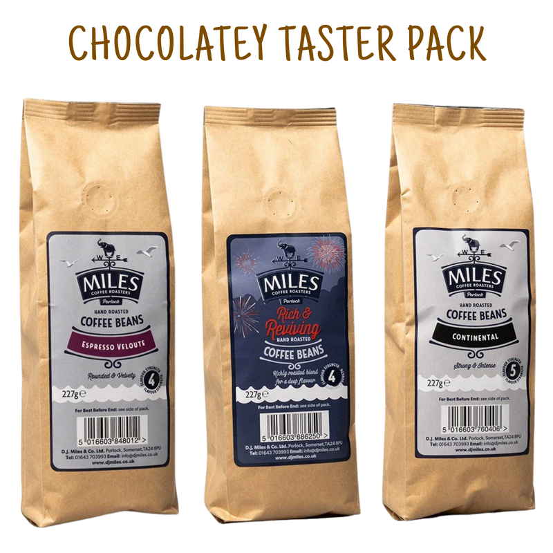 Miles Coffee Chocolatey Taster Pack – 3x 227g Hand-Roasted Coffee Beans | Espresso, Rich & Continental Blend — Default Title