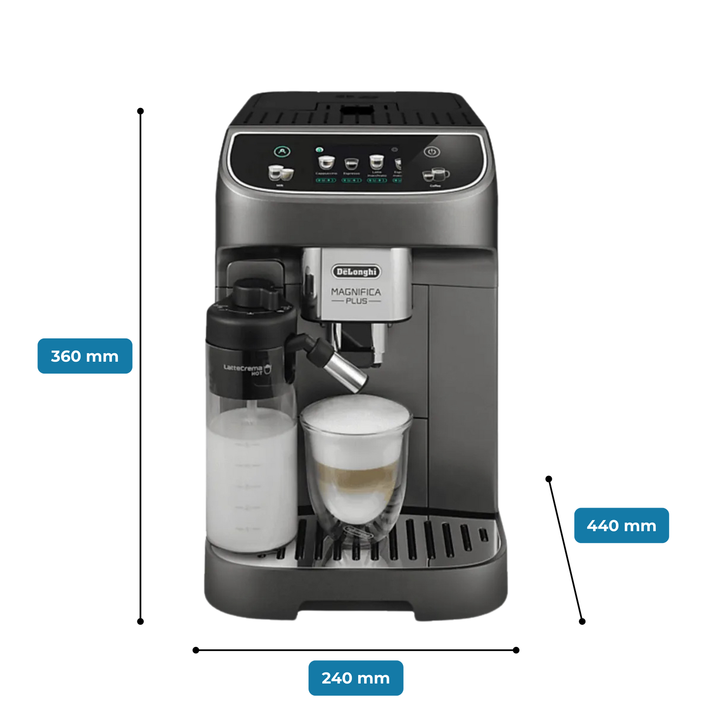 Delonghi Magnifica Plus Automatic Coffee Machine Titanium Black