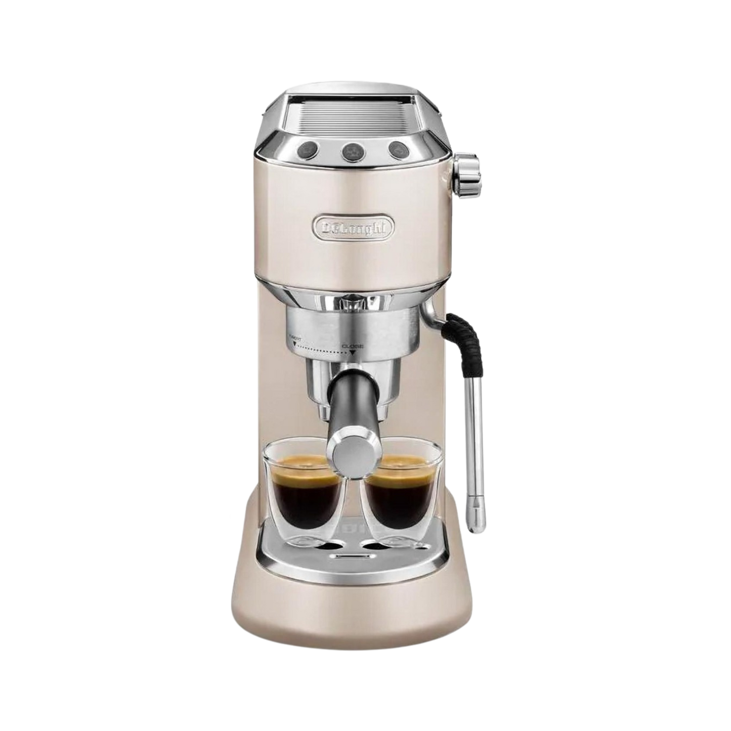 NEW Dedica Arte Manual Espresso Coffee Maker with new milk frothing function - Beige Gold