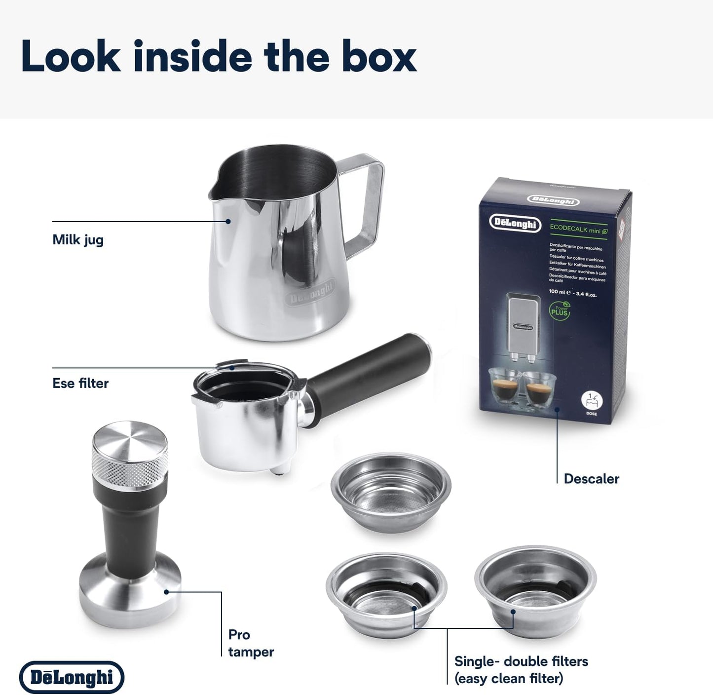 Dedica Arte Manual Espresso Coffee Maker with new milk frothing function - Silver Stainless Steel