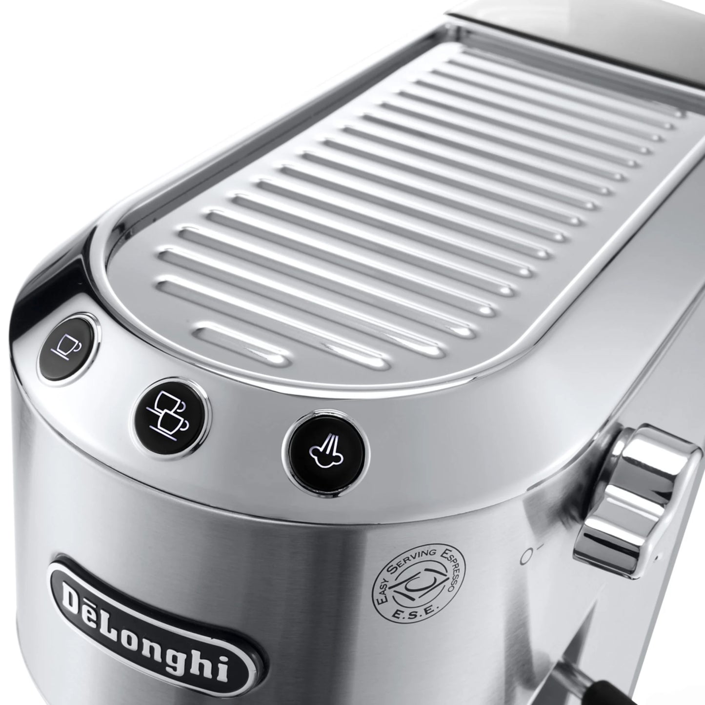 Dedica Arte Manual Espresso Coffee Maker with new milk frothing function - Silver Stainless Steel