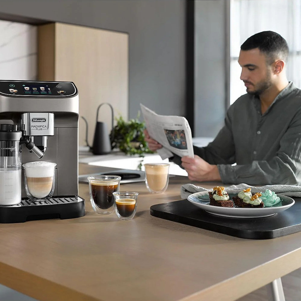 Delonghi Magnifica Plus Automatic Coffee Machine Titanium Black