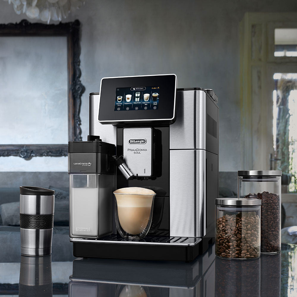 De'Longhi PrimaDonna Soul One Connected Touch Bean to Cup coffee machine - Metal & Black