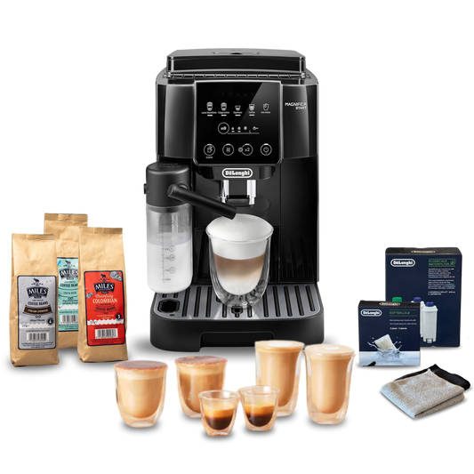 Magnifica Start Fully Automatic Complete Coffee Setup - Black
