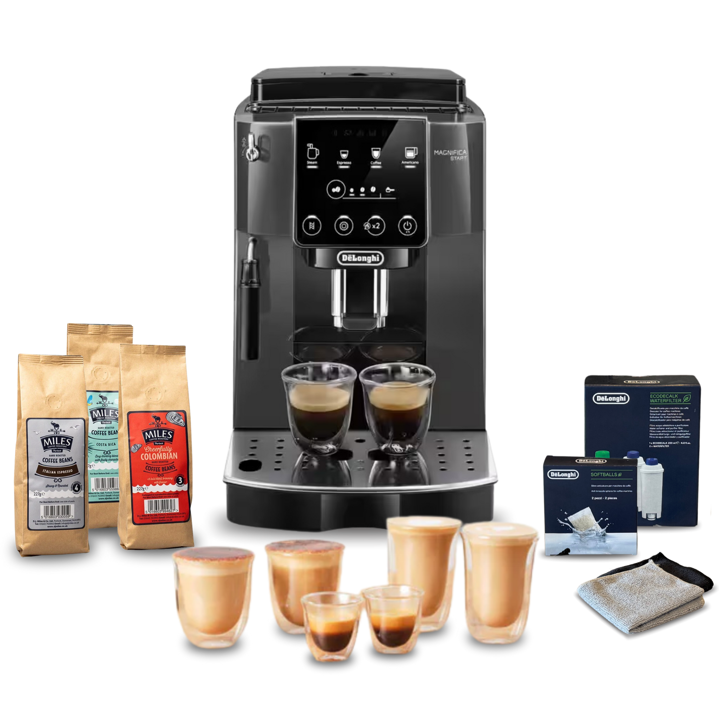 Magnifica Start Automatic Complete Coffee Setup - Grey & Black