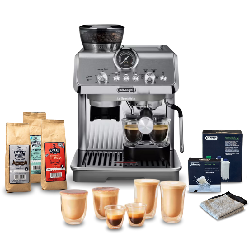 De'Longhi La Specialista Arte Evo Manual Bean to Cup Complete Coffee Setup - Metal