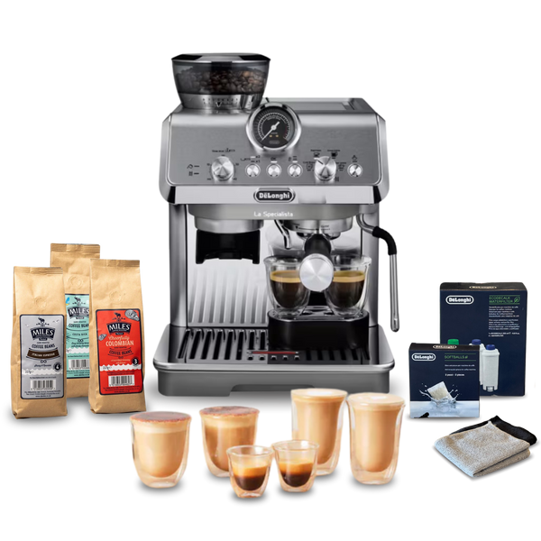 De'Longhi La Specialista Arte Evo Manual Bean to Cup Complete Coffee Setup - Metal