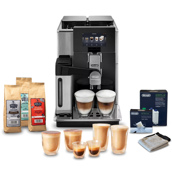 De'Longhi Maestosa Bean to Cup App Connected Fully Automatic Complete Coffee Setup