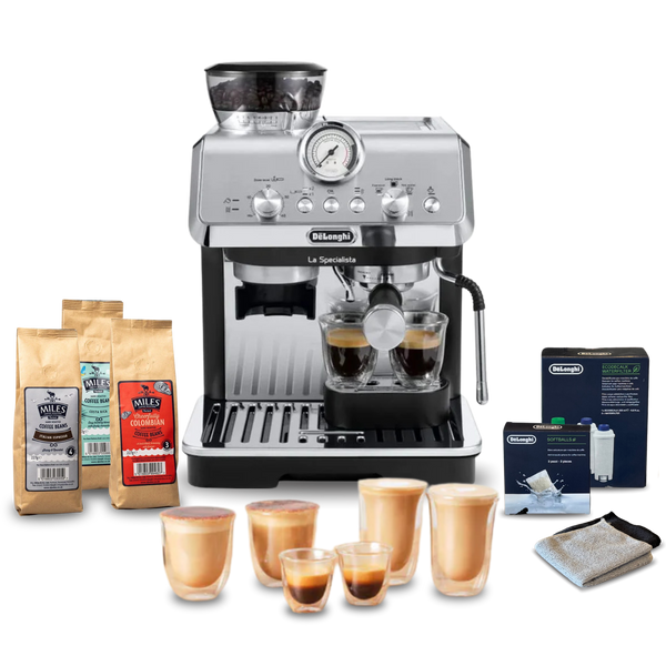 De'Longhi La Specialista Arte Compact Manual Bean to Cup Complete Coffee Setup - Metal Black