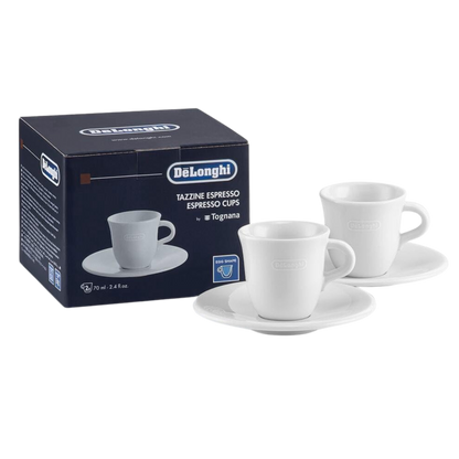 De'Longhi Porcelain Espresso Cups with saucers