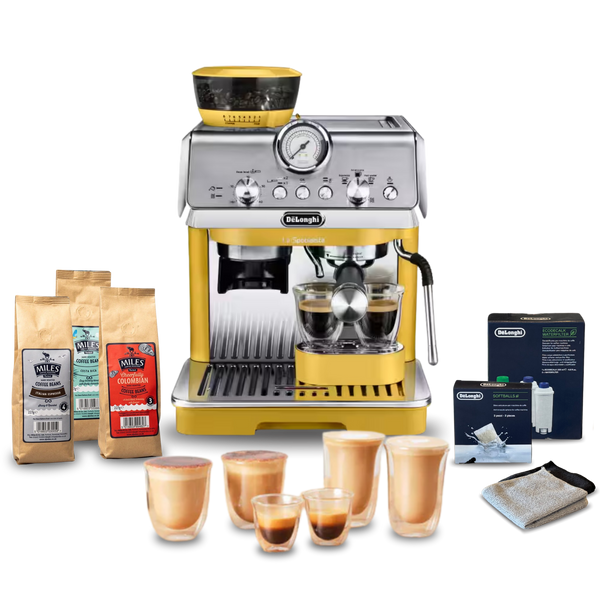 De'Longhi La Specialista Arte Compact Manual Bean to Cup Complete Coffee Setup - Yellow