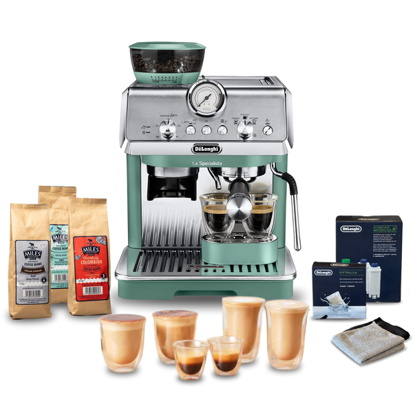 De'Longhi La Specialista Arte Compact Manual Bean to Cup Complete Coffee Setup - Green