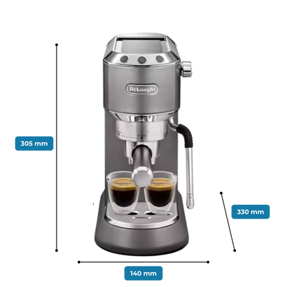 Dedica Arte Manual Espresso Coffee Maker with new milk frothing function - Grey
