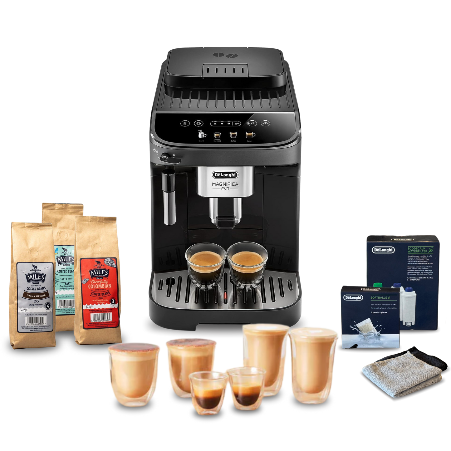 De'Longhi Magnifica Evo Doppio+ Automatic Complete Coffee Setup