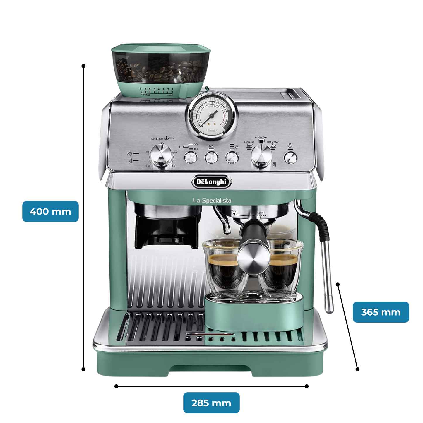 De'Longhi La Specialista Arte Compact Manual Bean to Cup Coffee Machine - Green