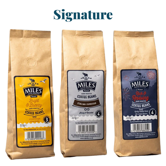 Miles Coffee Signature Taster Pack – 3x 227g Hand-Roasted Coffee Beans | Bright, Italian & Rich Blend