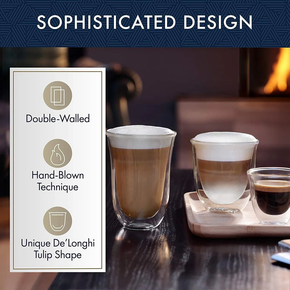 Connoisseur Collection 6 Mixed Sized Hand Blown Coffee Glasses